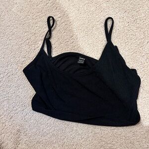 SHEIN Black Ribbed Camisole Top